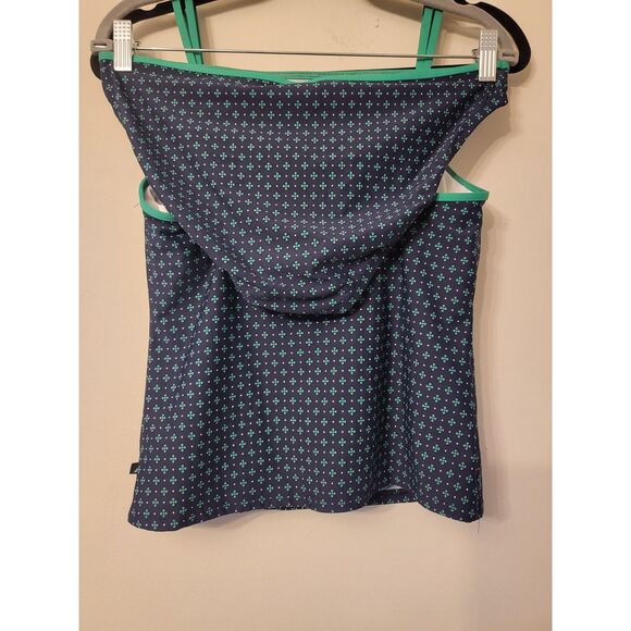 Pre Owned Women Nautica 2 PC Swimsuit Size 12/14 Green and Navy Padded Floral - Picture 8 of 9
